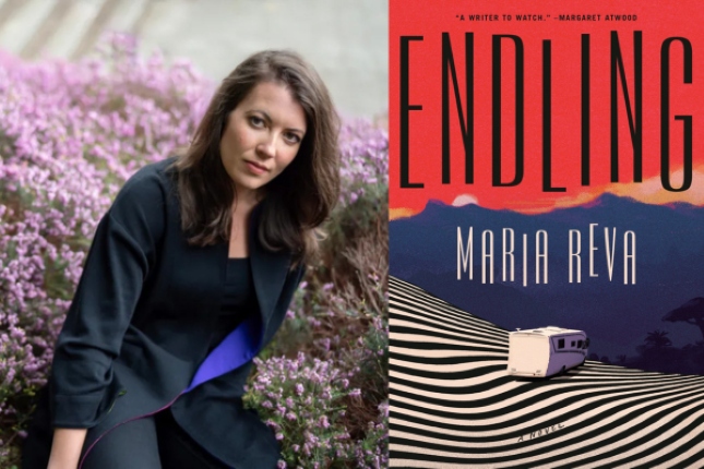 Photo of Maria Reva and the cover of her book, Endling